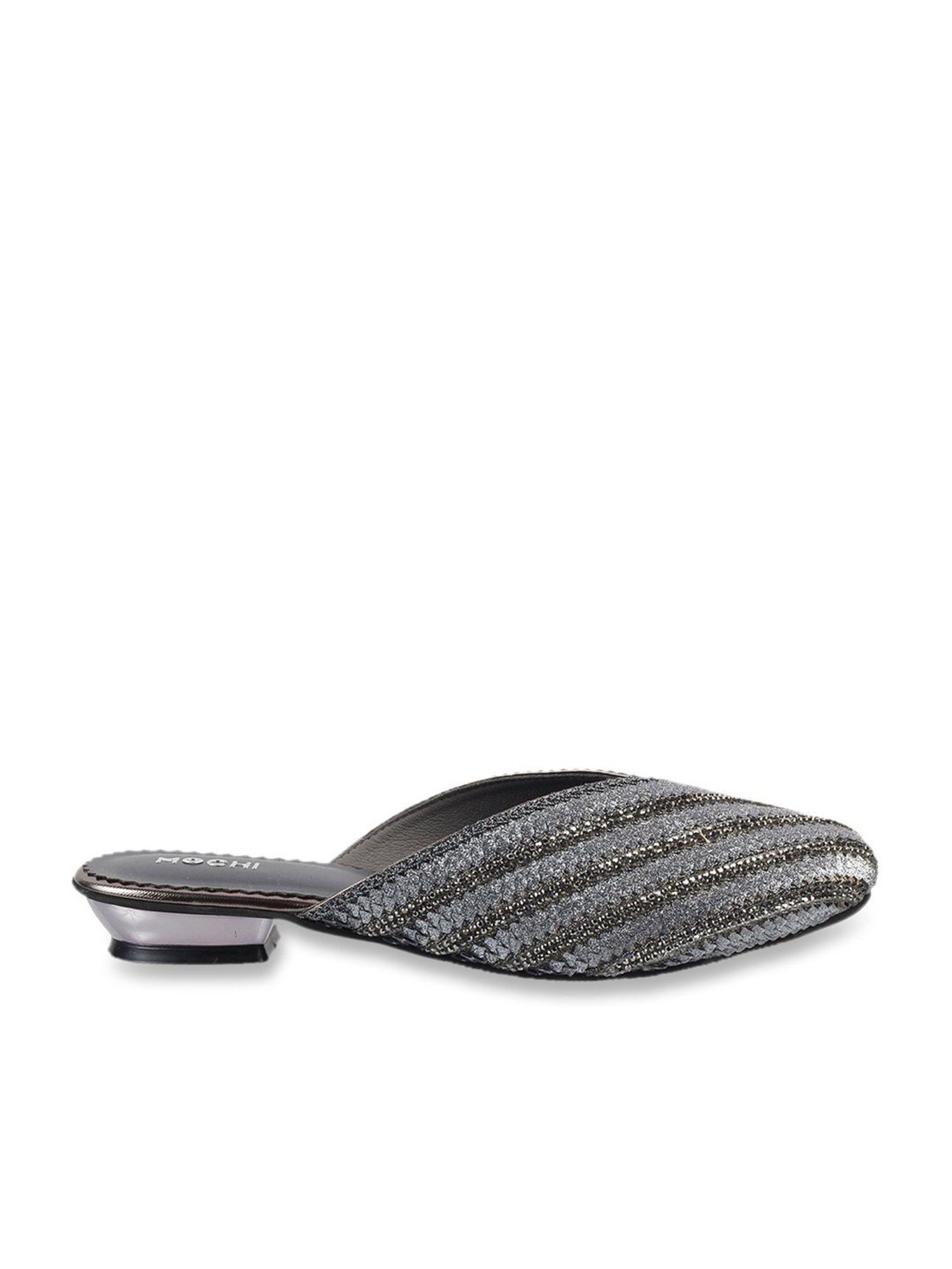 Mochi Women's Gun Metal Mule Shoes