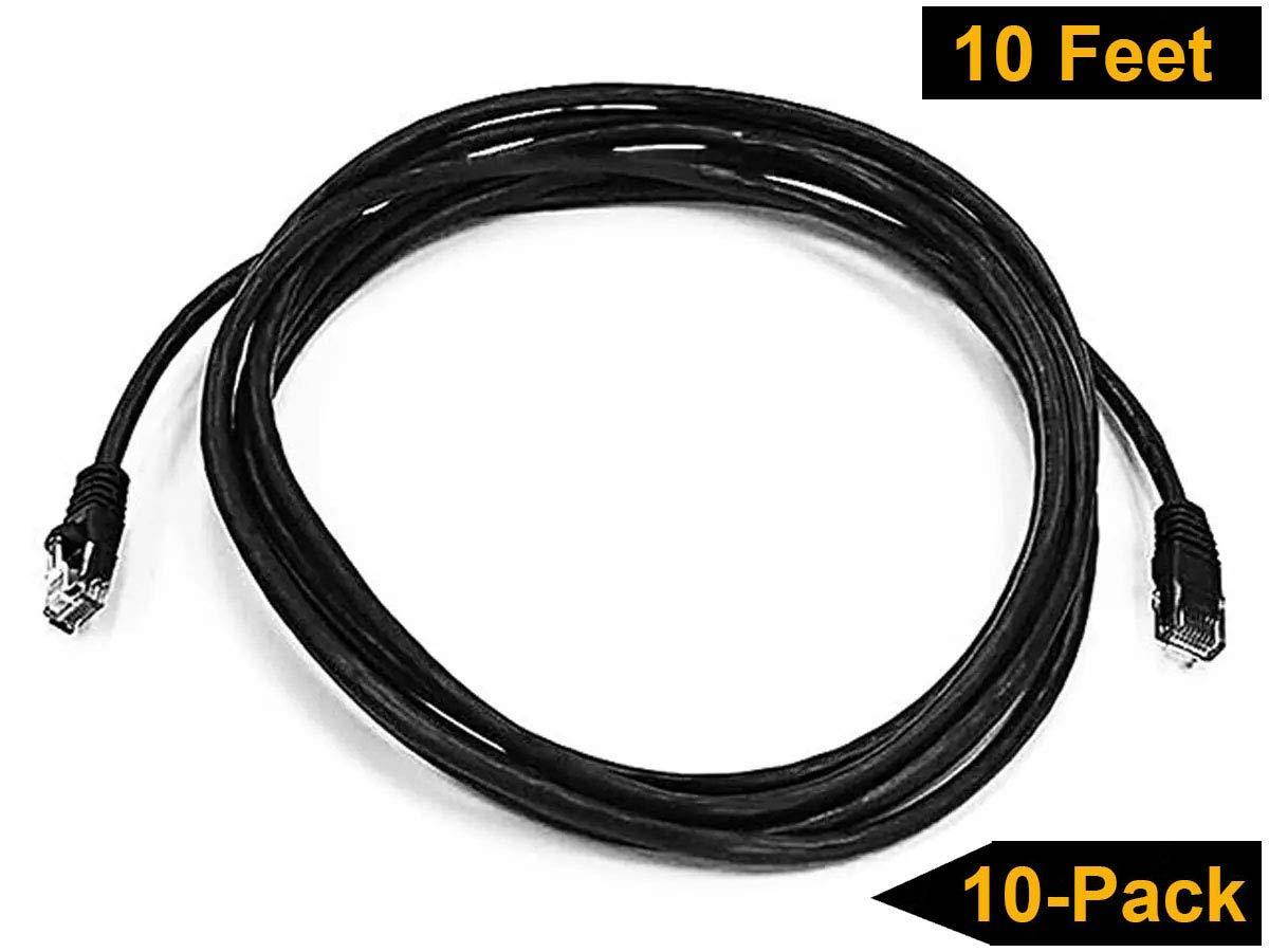 iMBAPrice 10' Cat5e Network Ethernet Patch Cable, 10 Pack, Black (IMBA-CAT5-10BK-10PK)