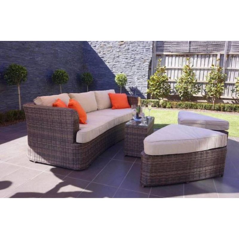 Cochran 4pc Patio Wicker Daybed Set - Direct Wicker