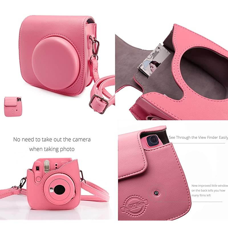 Instax Mini 9 Mini 8 Instant Film Camera 8in1 Accessories BundlesInclude Mini 98 CaseAlbumMessage StickerFilterWall Hang FramesMini Film FrameFilm StickersFlamingo Pink
