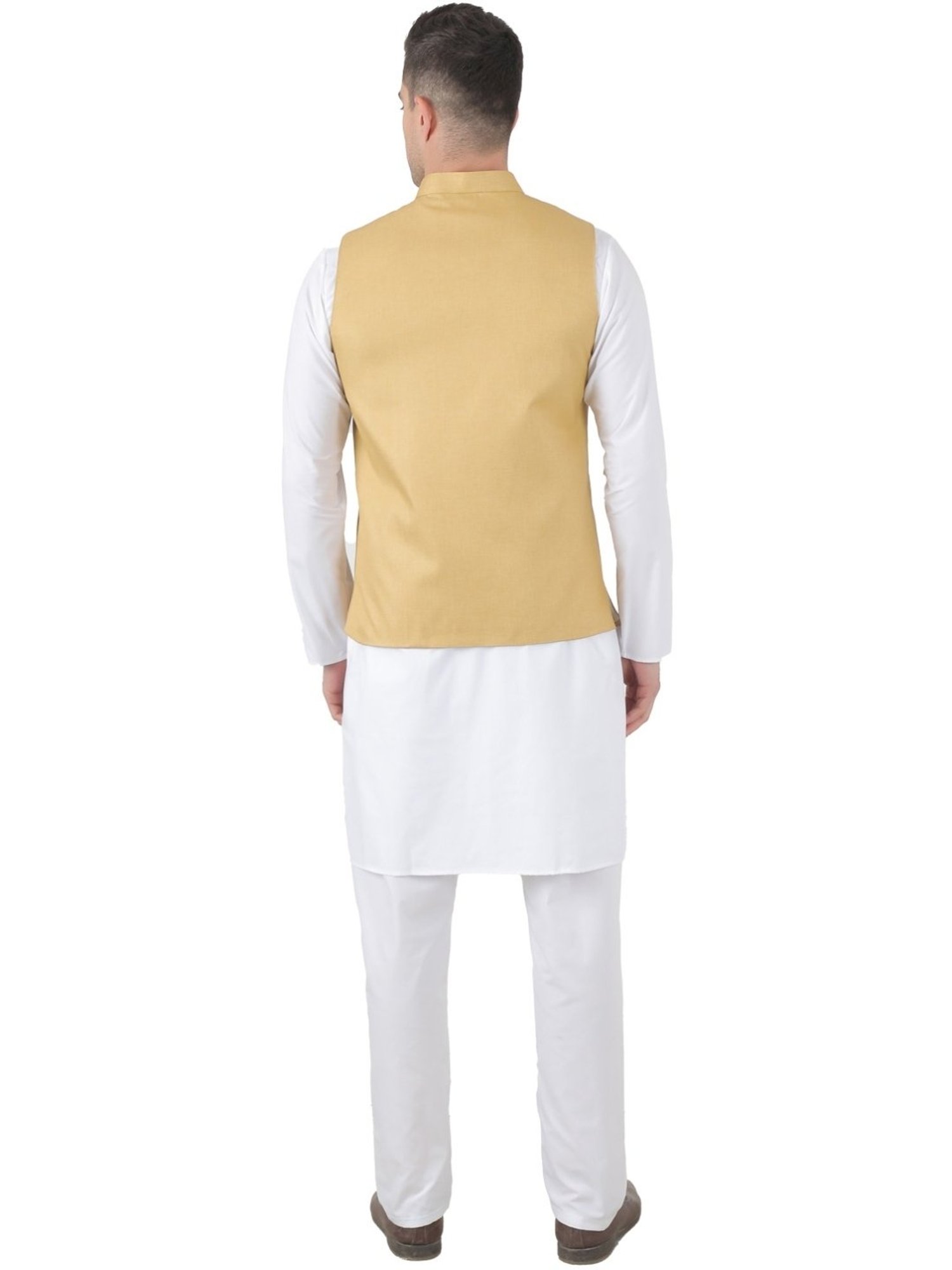 Tahvo Gold Slim Fit Nehru Jacket