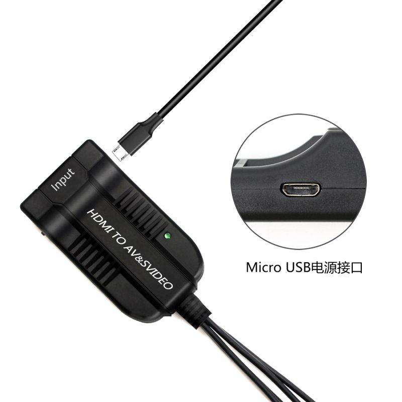 HDMI to Male Composite 3RCA AV R/L Female S-Video Audio Vdieo Converter Adapter Support 720P/1080P with Male RCA Cable for PC Laptop Xbox PS3 TV STB VHS VCR Camera Blue-Ray DVD