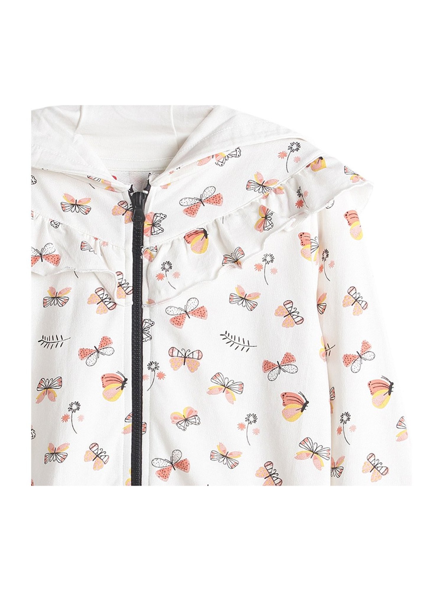 Under Fourteen Only Kids Off-White Printed Full Sleeves Sweatshirt