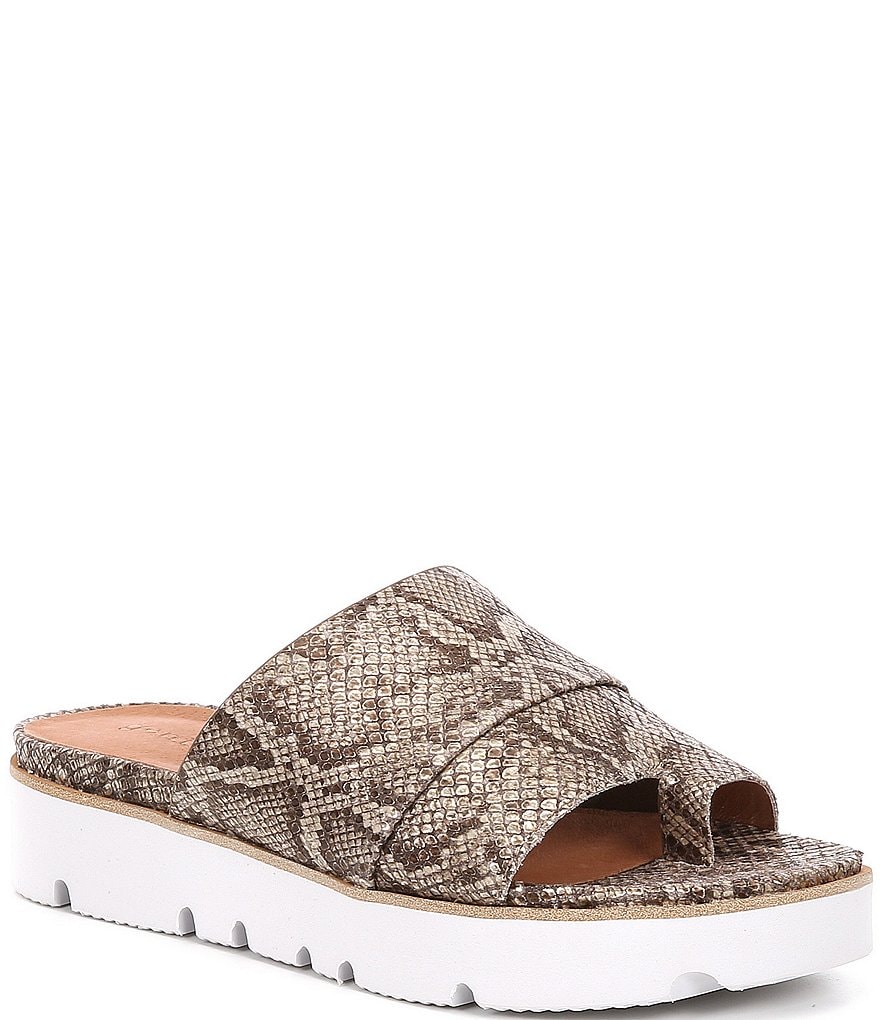 Gentle Souls Lavern Snake Print Leather Platform Sandals