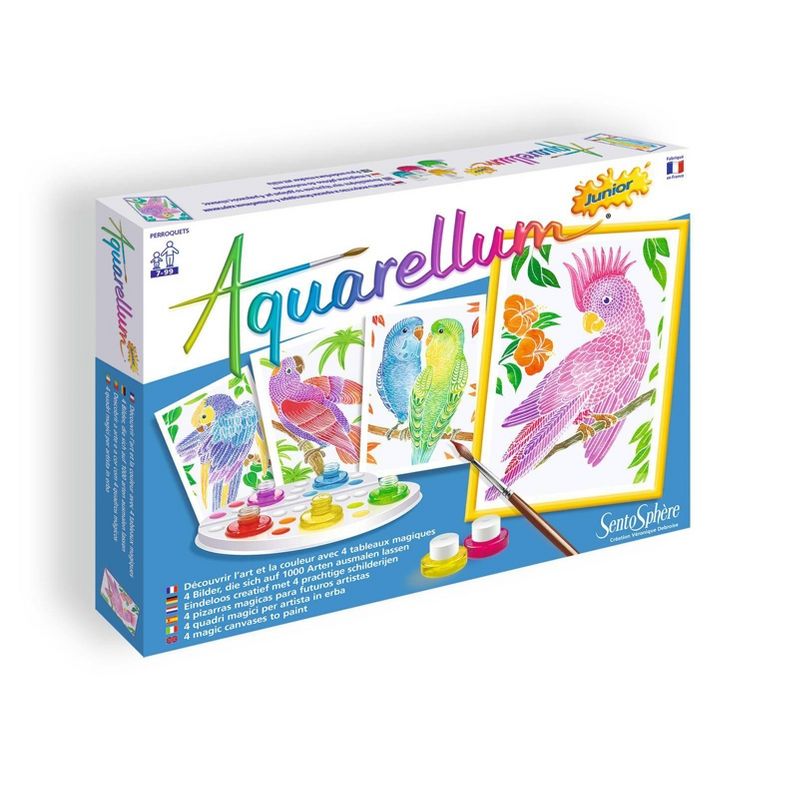 12pc Aquarellum Junior Parrots Painting Kit - SentoSphere USA