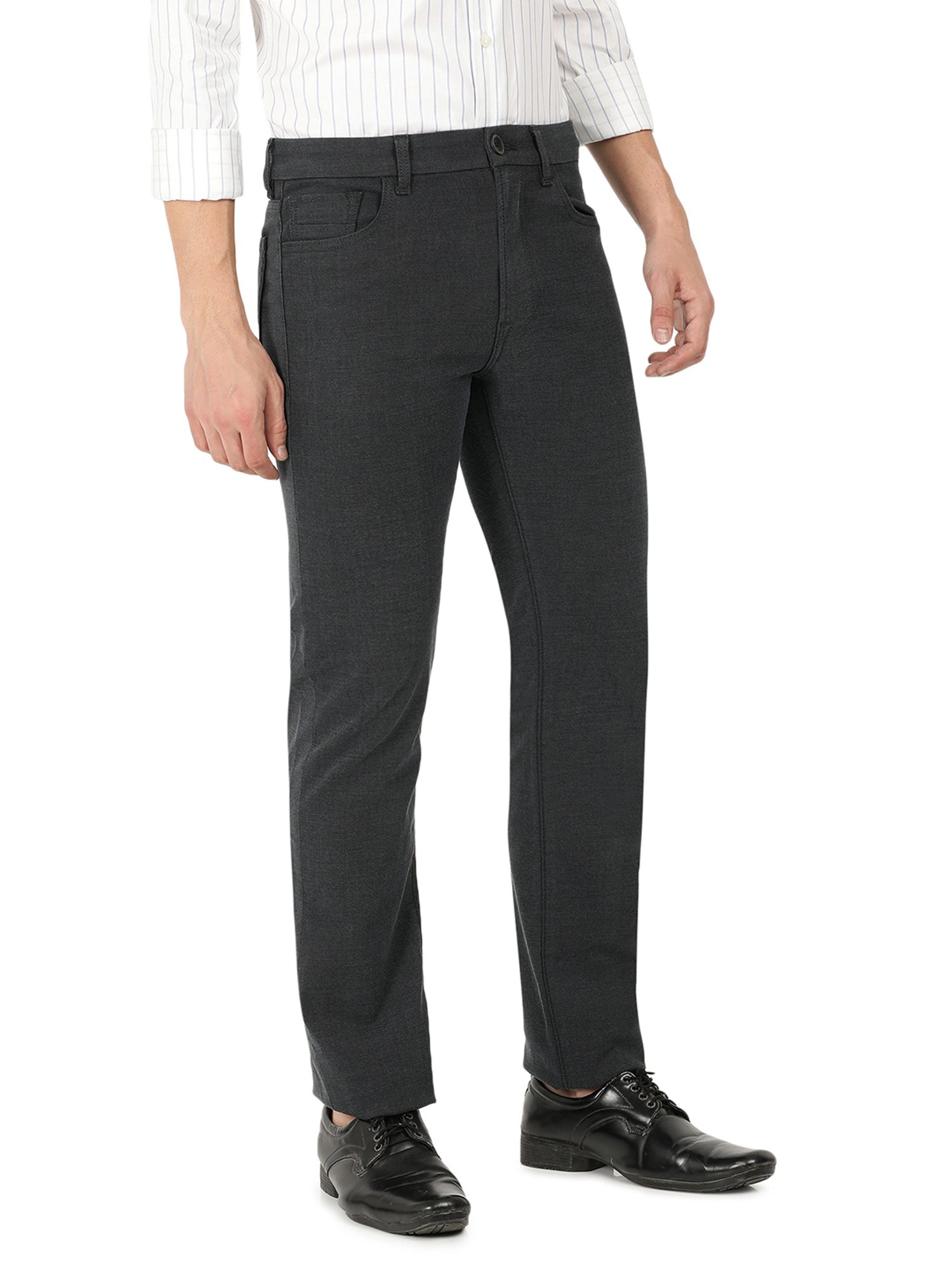 EVERBLUE Stay Grey Midrise Five Pocket Trousers