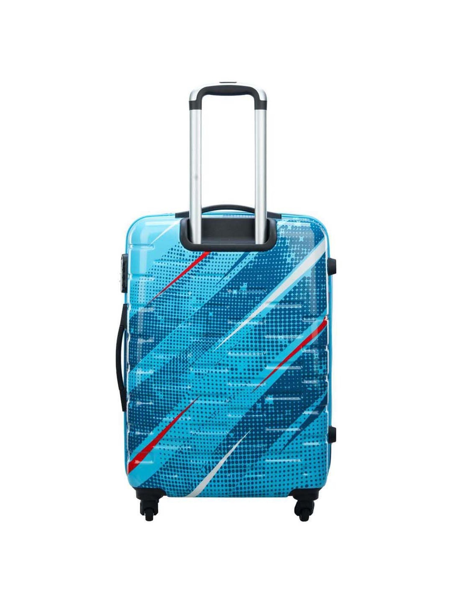Aristocrat Radiance Blue Printed Hard Medium Trolley Bag - 47 cm