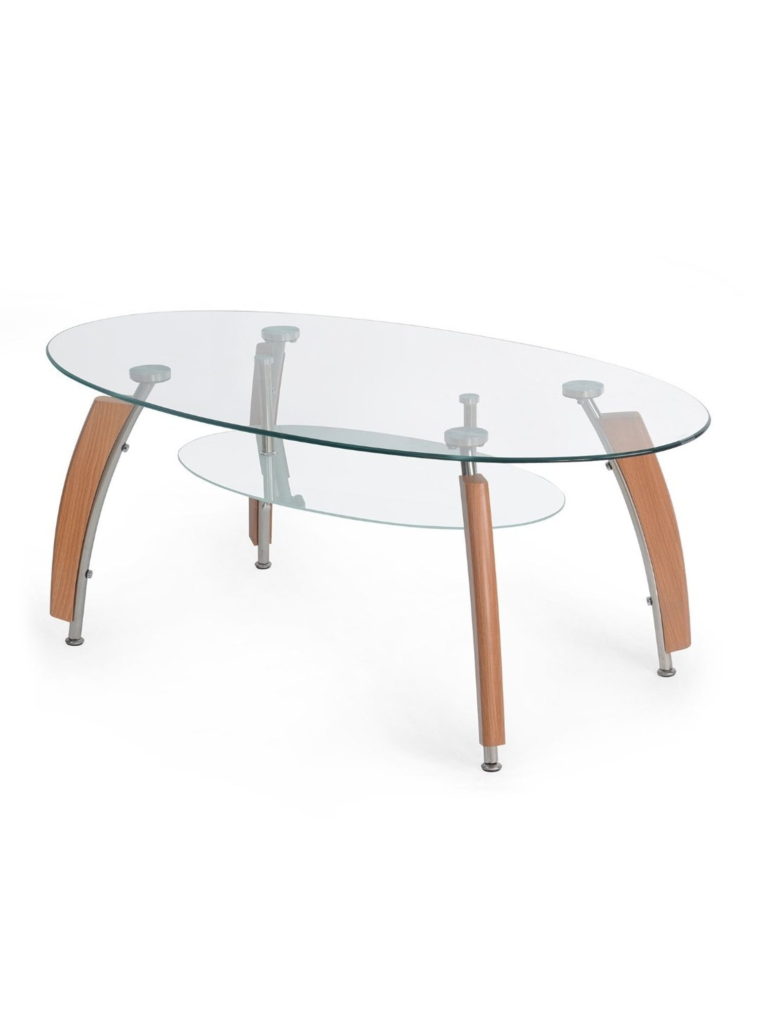Nilkamal Drew Transparent Glass Coffee Table with Shelf