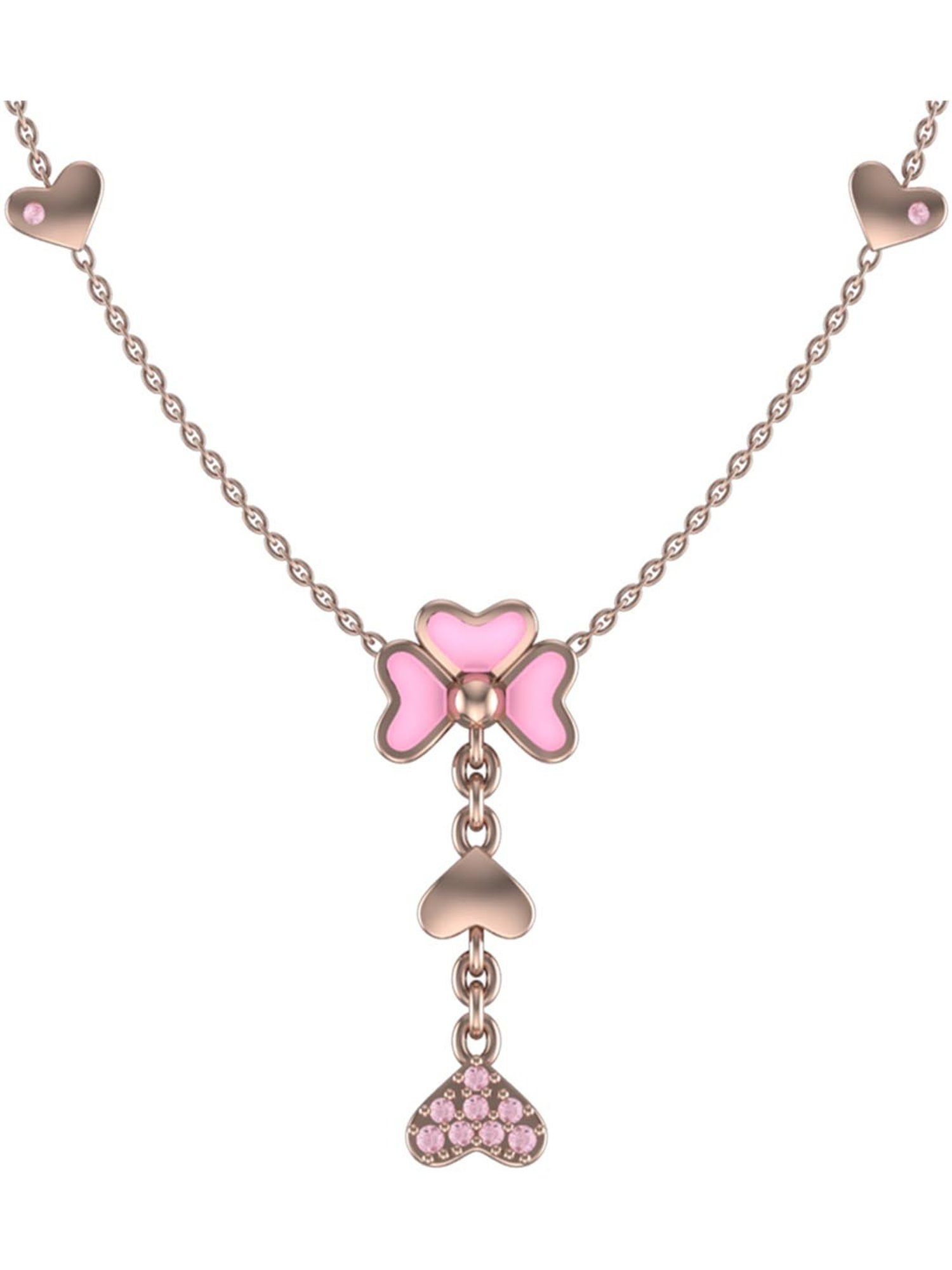 Praavy 92.5 Sterling Silver The Pink Flower Necklace for Kids