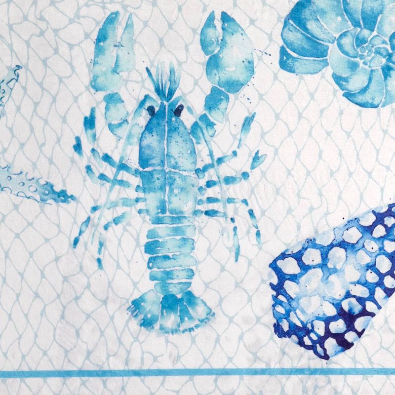 Nantucket Bath Rug White/Blue - Creative Bath