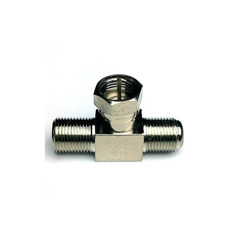 F-Type Connector Male to 2 Female Splitter Adapter - F Male to F Dual Female (1 Pack)