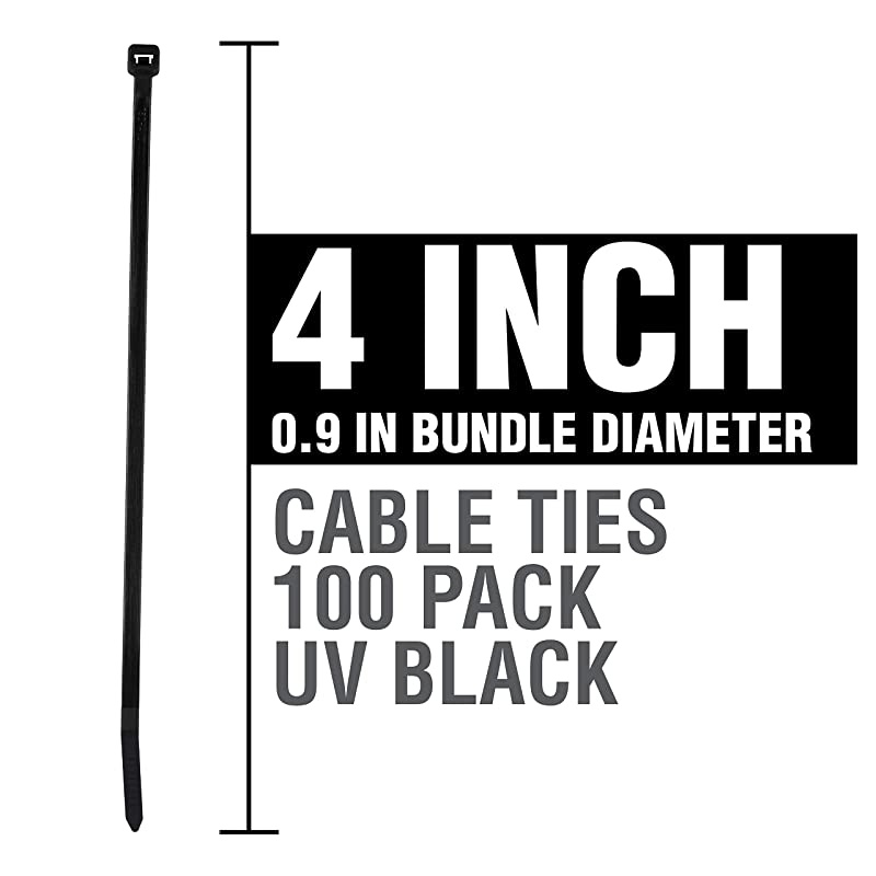 White Cable Zip Ties Premium Nylon Wire Management Ties 50 LB Tensile Strength 8 Inch White 1000 Pack