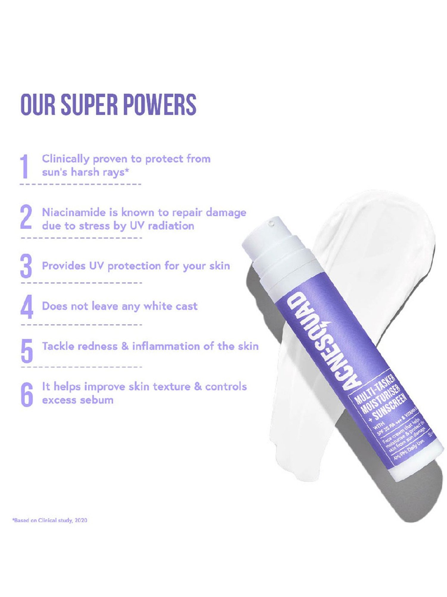 Acne Squad Multi-Tasker Moisturiser + SPF 25 PA+++ & Vitamin B3 - 50 ml