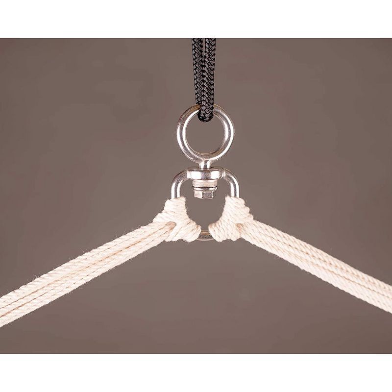 La Siesta HAL18-X4 Habana Organic Cotton Indoor or Outdoor Hanging Ceiling Bamboo Lounger Hammock Chair Swing Comfort Size, Agave Green