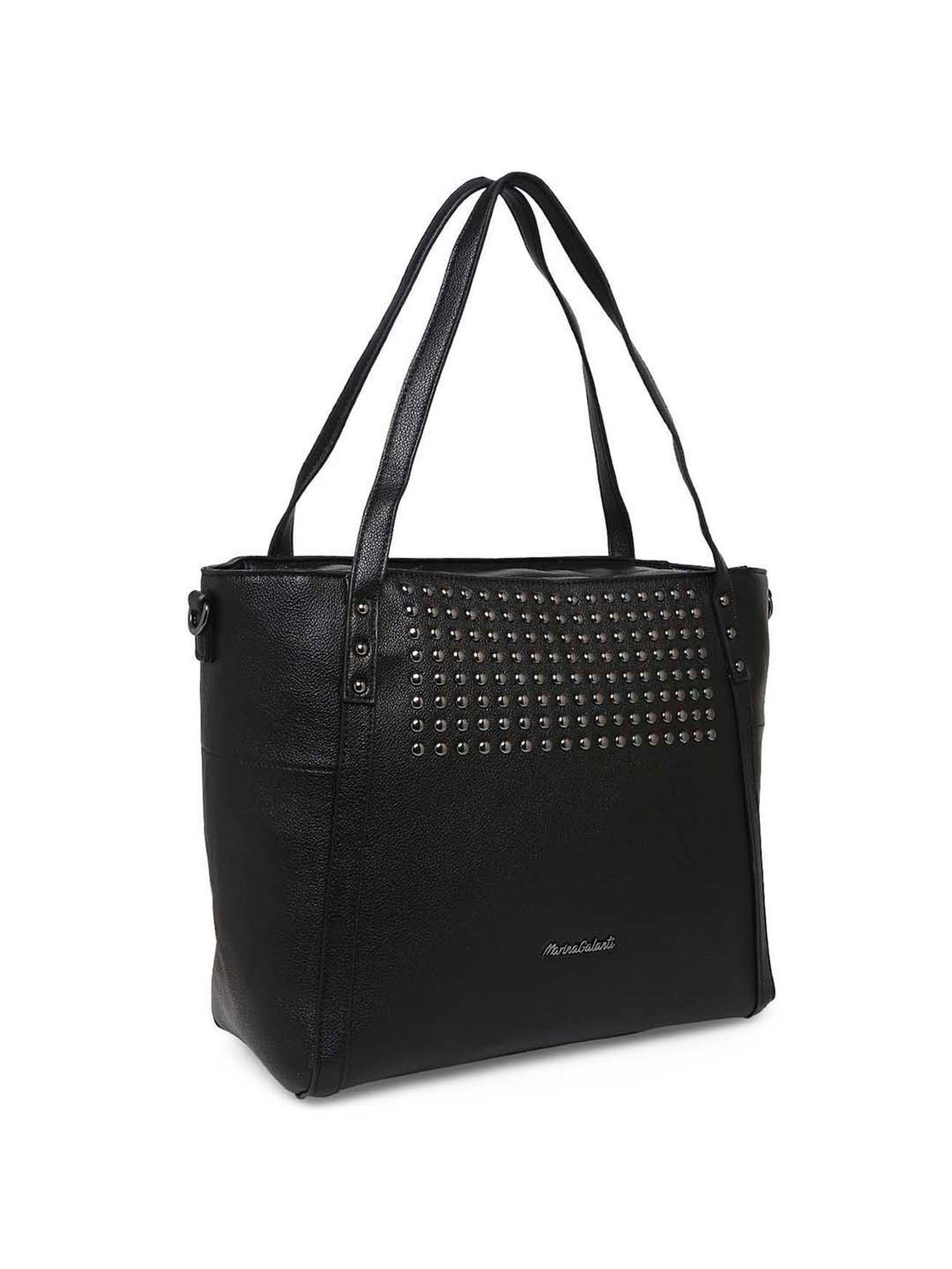 Marina Galanti Black Rivets Medium Tote Handbag