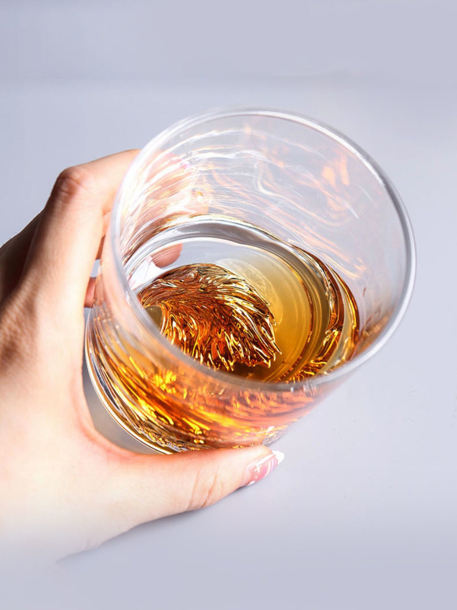 Melbify Gold Eagle Transparent Whiskey Glass 300ml - Set of 2