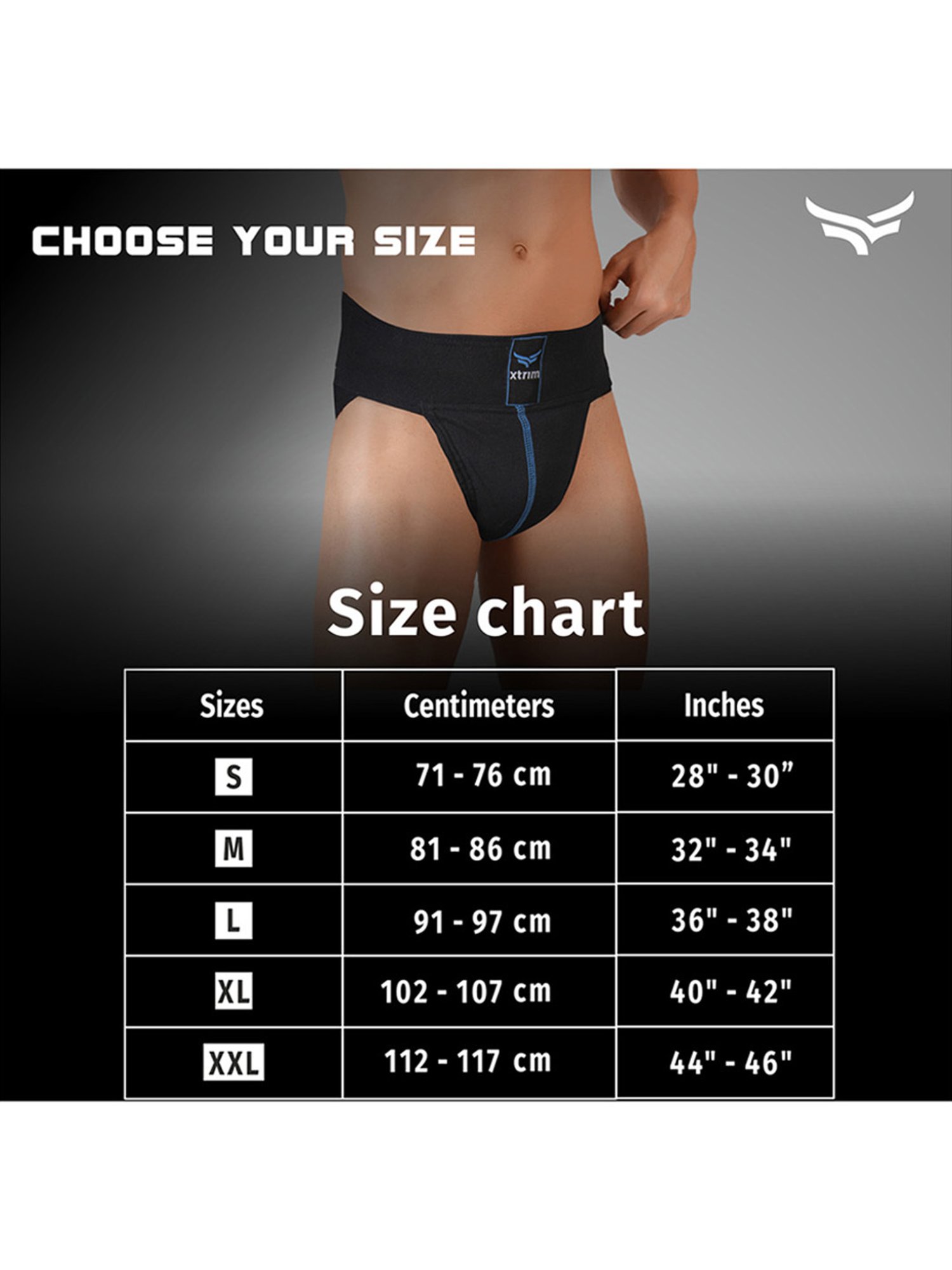 Xtrim Gym Supporter for Men (Black) Size - Large