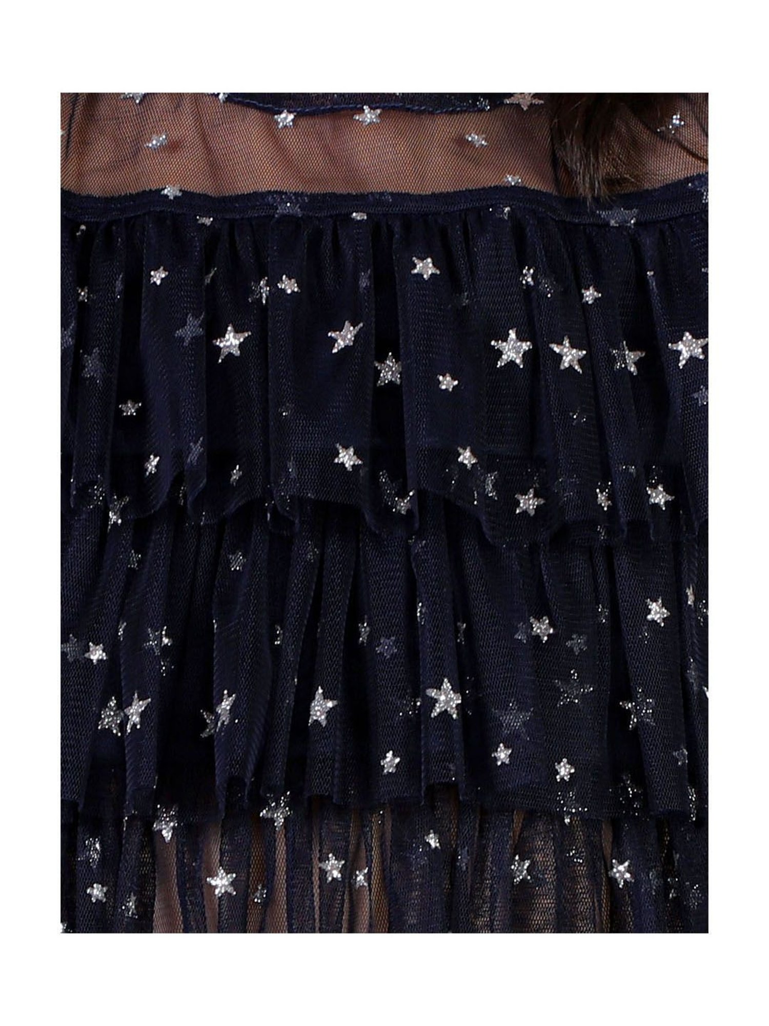 Lil Drama Kids Navy Embellished Top