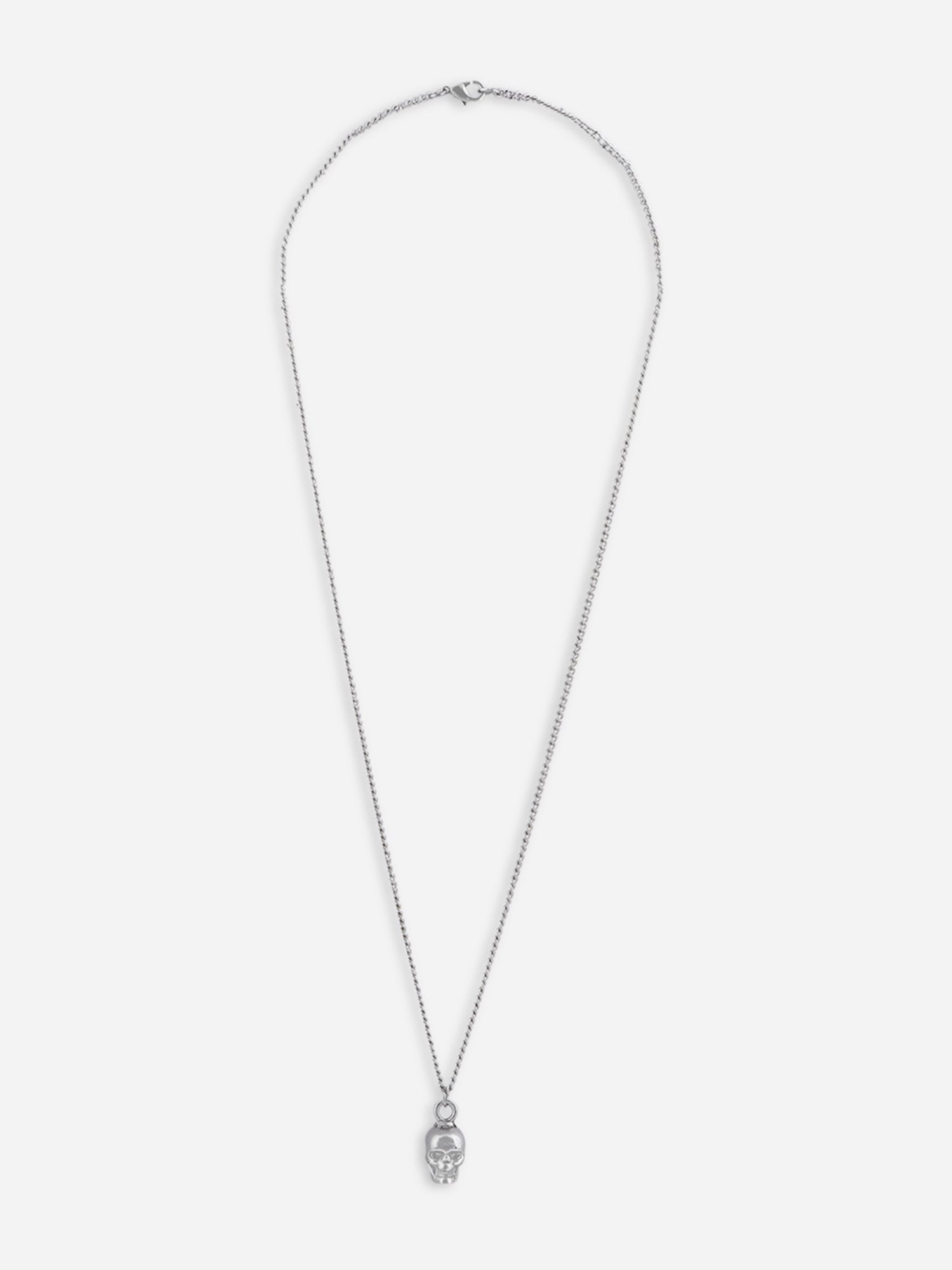 The Bro Code Silver-Plated Skull Charm Pendant Necklace for Men