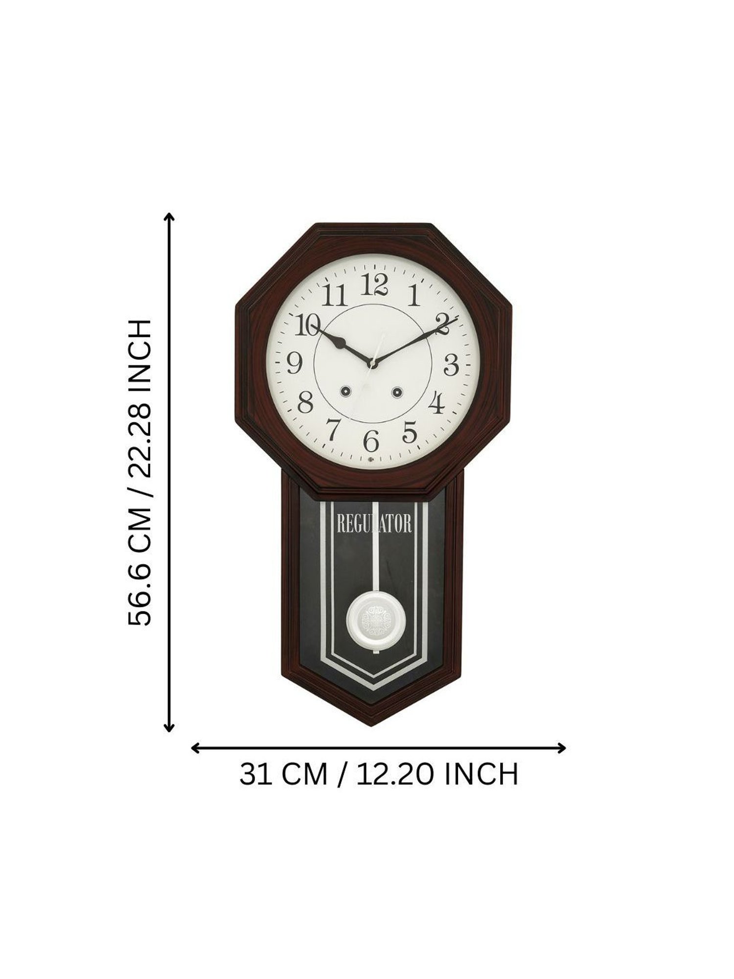 CHRONIKLE Elegant Vertical Rosewood Brown Wood Wall Clock