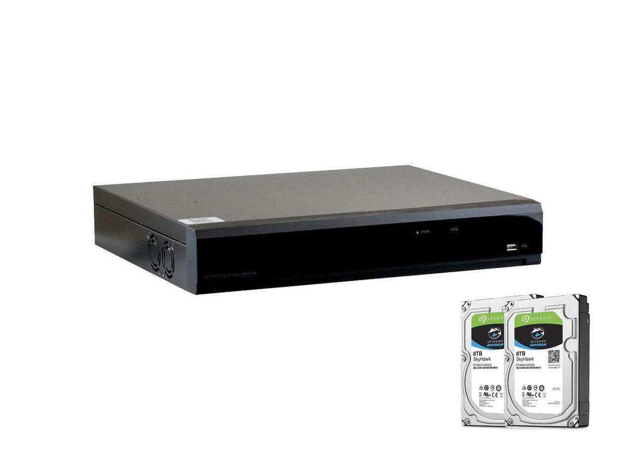 GW9432HD 16TB XVR (DVR + NVR) 40 Channel (32 coaxial + 8 IP), Support Up to 3MP Coaxial Camera and 4MP IP Camera, P2P Smartphone Access Motion Alert, Max HDD Capacity 32TB, Support PTZ Camera, 16TB