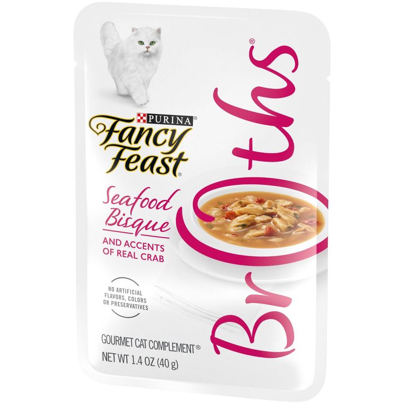 Fancy Feast Broths Seafood Bisque and Accents of Real Crab Wet Cat Food - 1.55oz