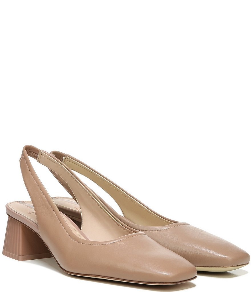 Sam Edelman Toren Leather Sculptural Heel Slingback Pumps