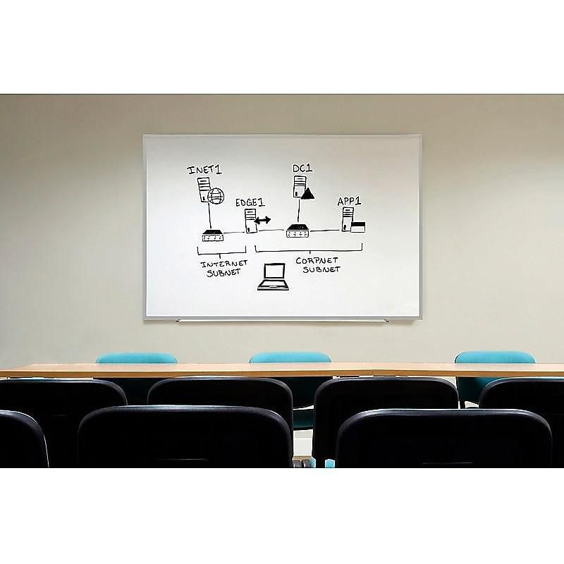 Ghent Magnetic Painted Steel Whiteboard with Aluminum Frame 4'H x 4'W M3444