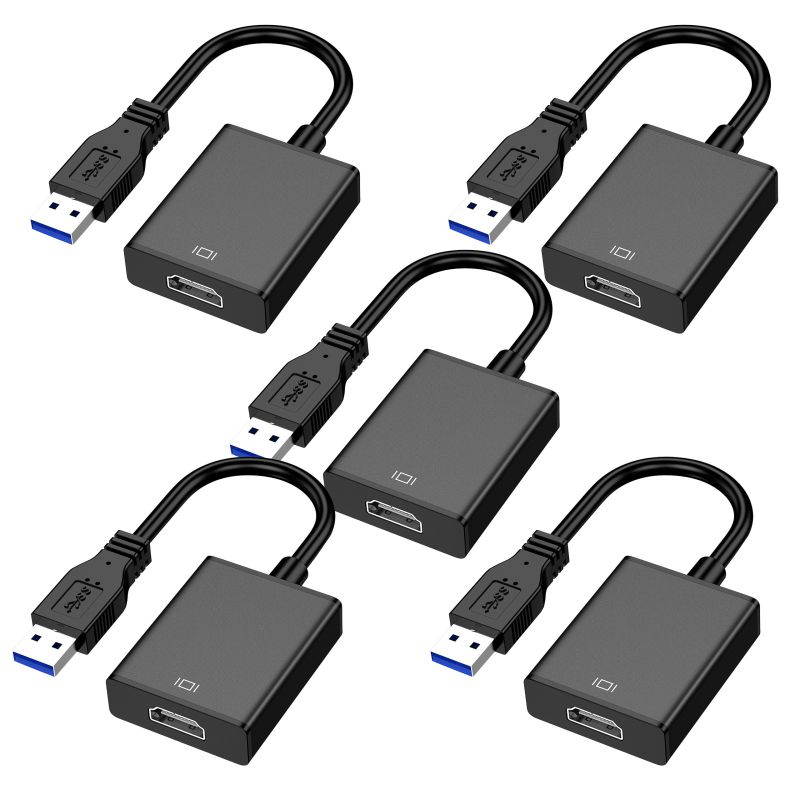5Pcs USB 3.0 to HDMI Adapter, 1080P Multi-Display Video Converter for Laptop PC Desktop to Monitor Projector TV.