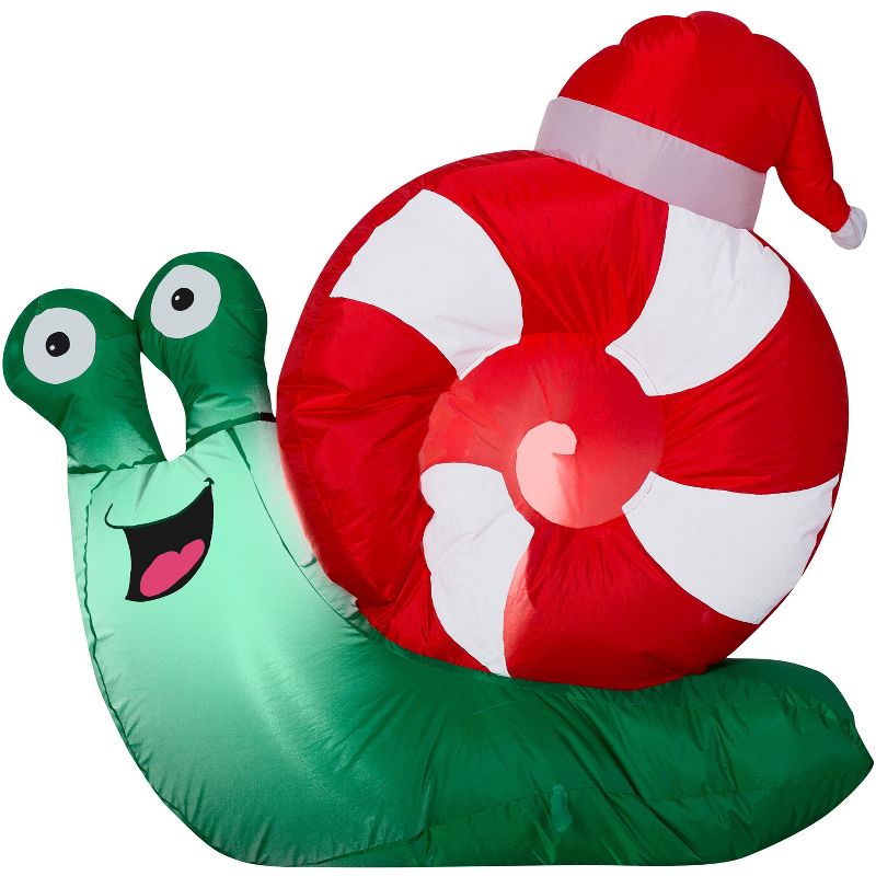 Gemmy Christmas Airblown Inflatable Snail Santa, 3 ft Tall, Multicolored