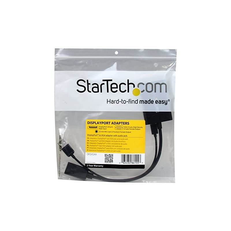 com DisplayPort to VGA Adapter with Audio ? 1920x1200 ? DP to VGA Converter for Your VGA Monitor or Display (DP2VGAA)