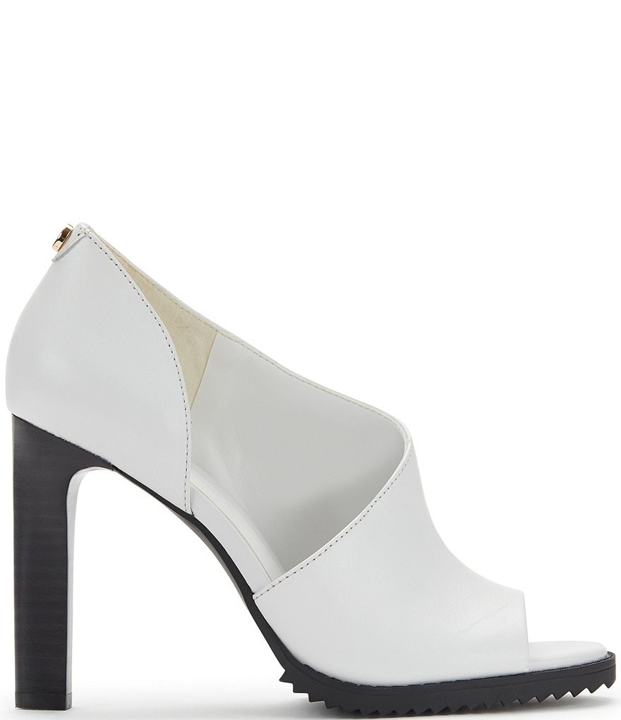 KARL LAGERFELD PARIS Brette Leather Peep-Toe d'Orsay Heels