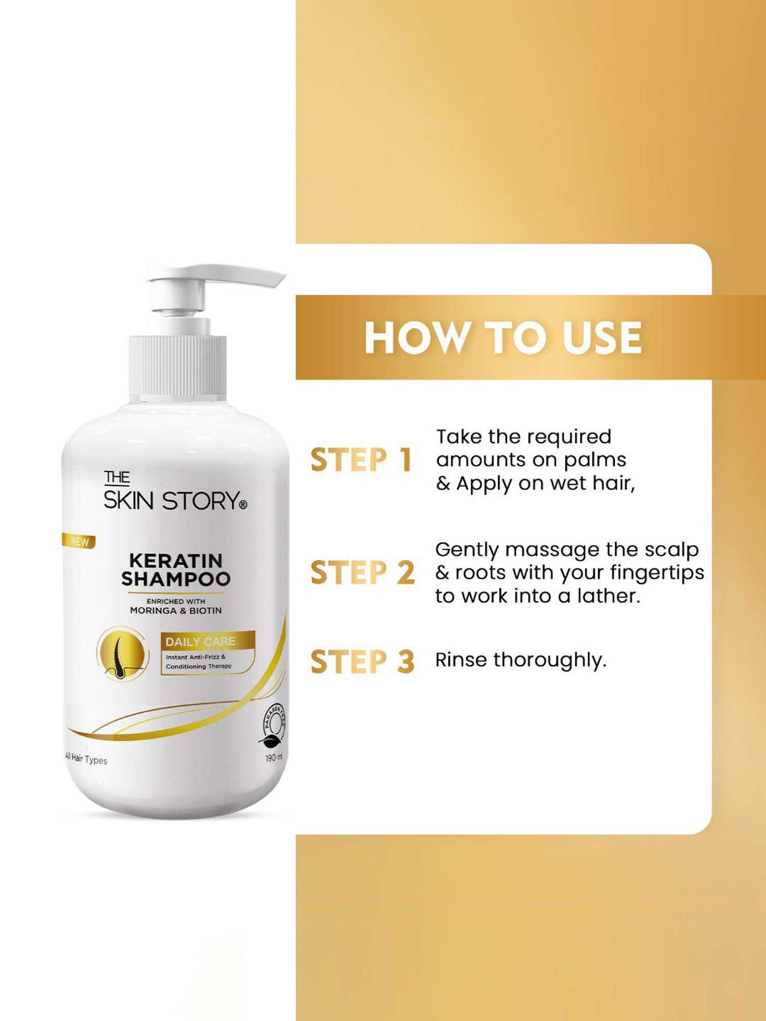 The Skin Story Moringa & Biotin Keratin Shampoo - 190 ml
