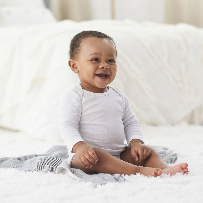 Gerber Baby Adaptive 8pc Onesies Bodysuits Essentials Set - White 0-3M