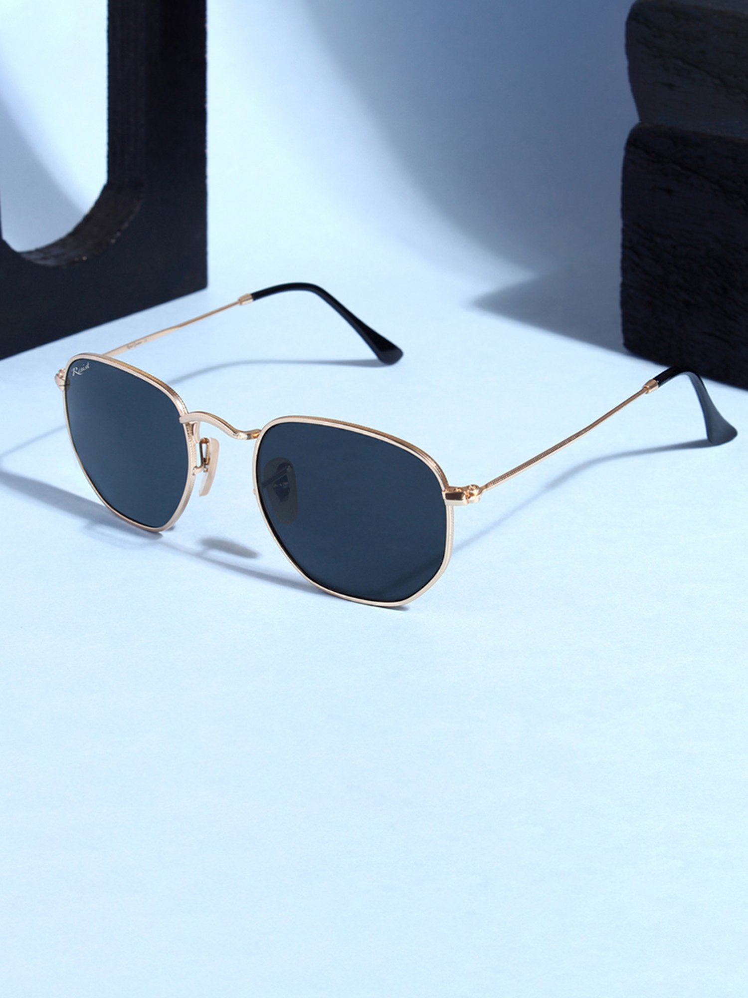 Resist Eyewear Black Hexagon UV Protection Unisex Sunglasses