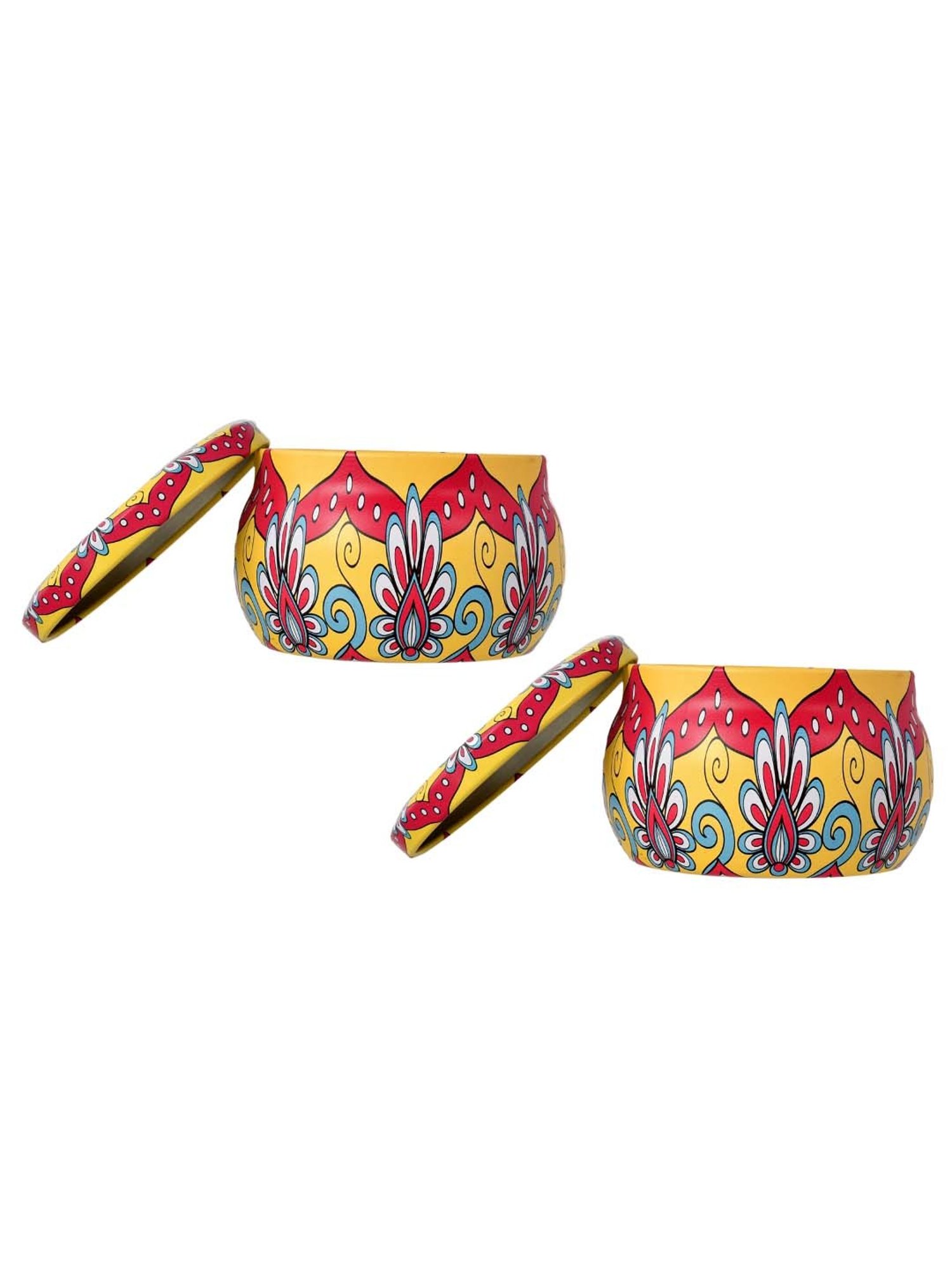 TAYHAA Yellow & Red Wax Printed Candle Jar