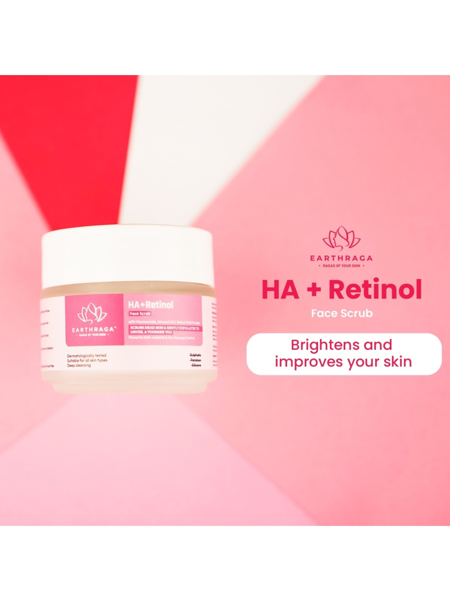 Earthraga HA + Retinol Face Scrub - 100 ml