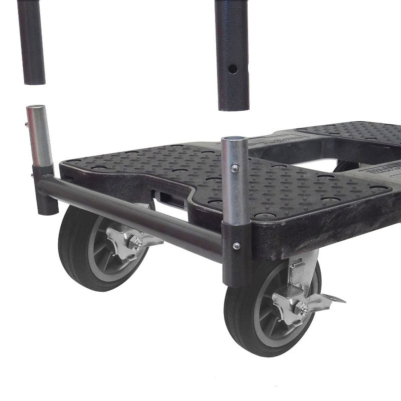 Snap Loc 1,500 lb Capacity All Terrain E Track Panel Cart Dolly Black, Heavy Duty 6 in Solid Rubber Swivel Caster Wheels