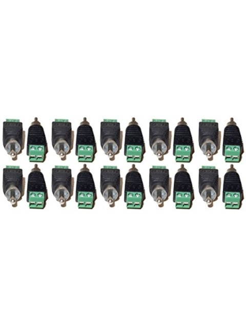 evertech 20 pcs utp cat5/cat6 cable to av rca male screw terminal audio/video connector