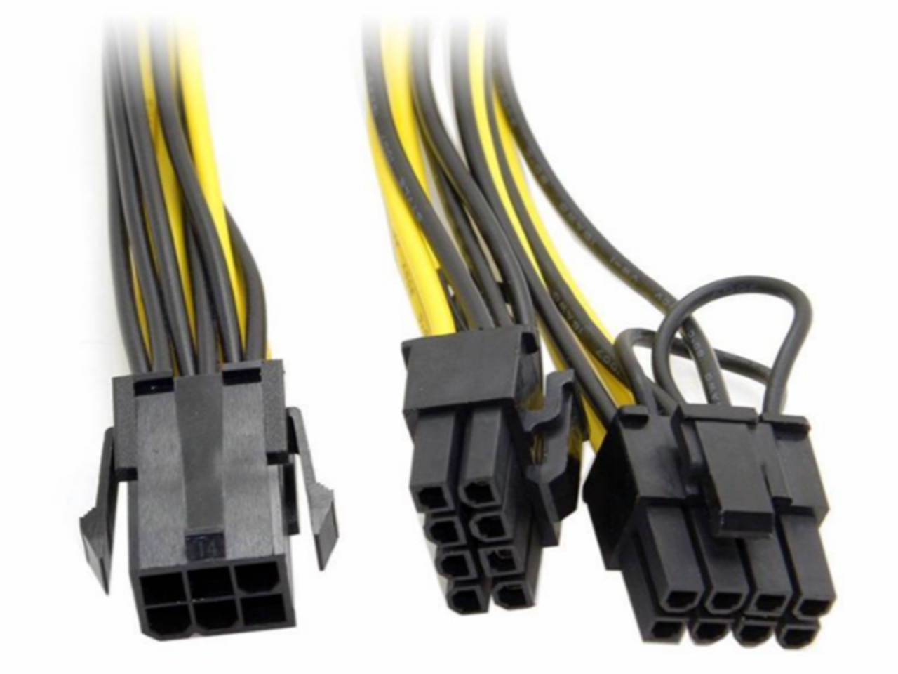 6 inch Dual PCIe 8pin(6+2) to 6pin PCI-E Power Adapter Cable for GPU Power Supply,PCIe 6-pin to 2 x PCIe 8pin Ethereum Mining Video Card to PSU Power Cable ZVVN