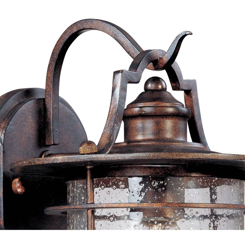 Franklin Iron Works Industrial Rustic Outdoor Light Fixture Vintage Bronze 12" Clear Seedy Glass for Exterior House Porch Patio