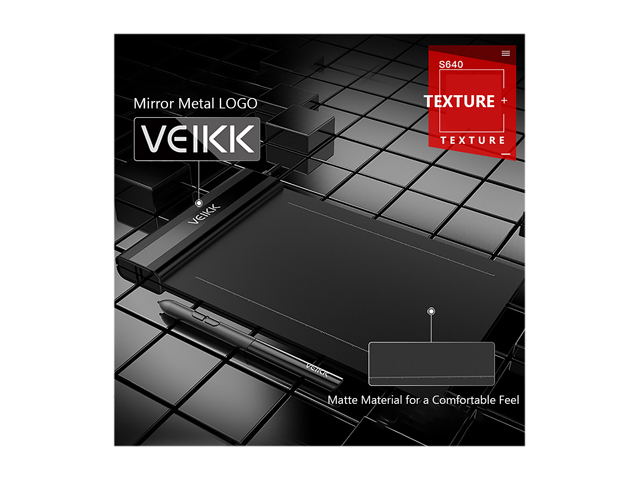 VEIKK S640 Digital Graphics Drawing Tablet 6*4 inch Pen Tablet with 8192 Levels Pressure Passive Pen 5080 LPI One-Touch Eraser Hand Painted Tablet