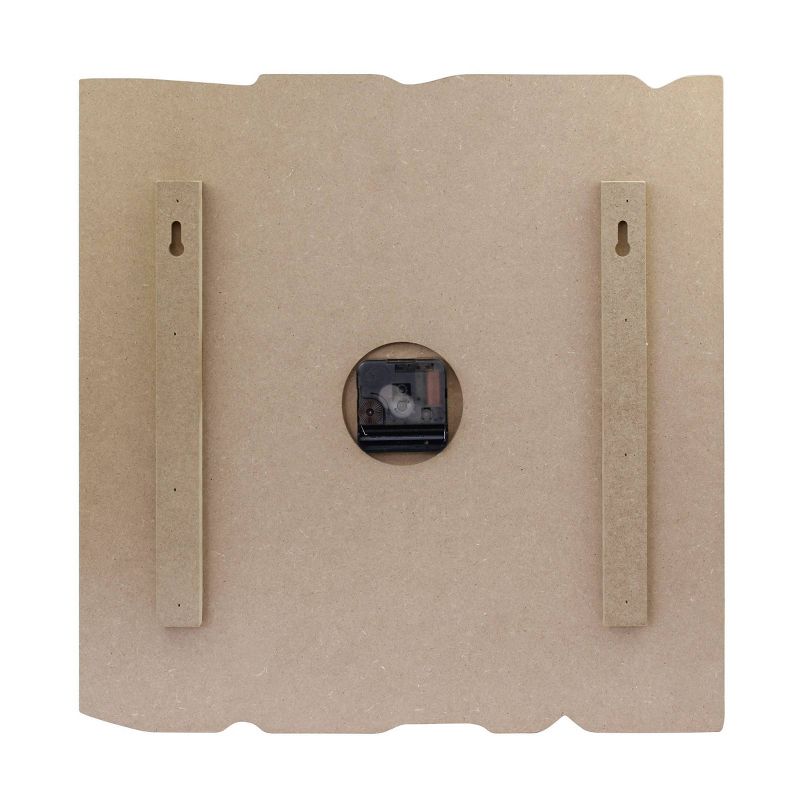 15.7" x 15.7" Rustic Wooden Wall Clock White/Brown - Stonebriar Collection