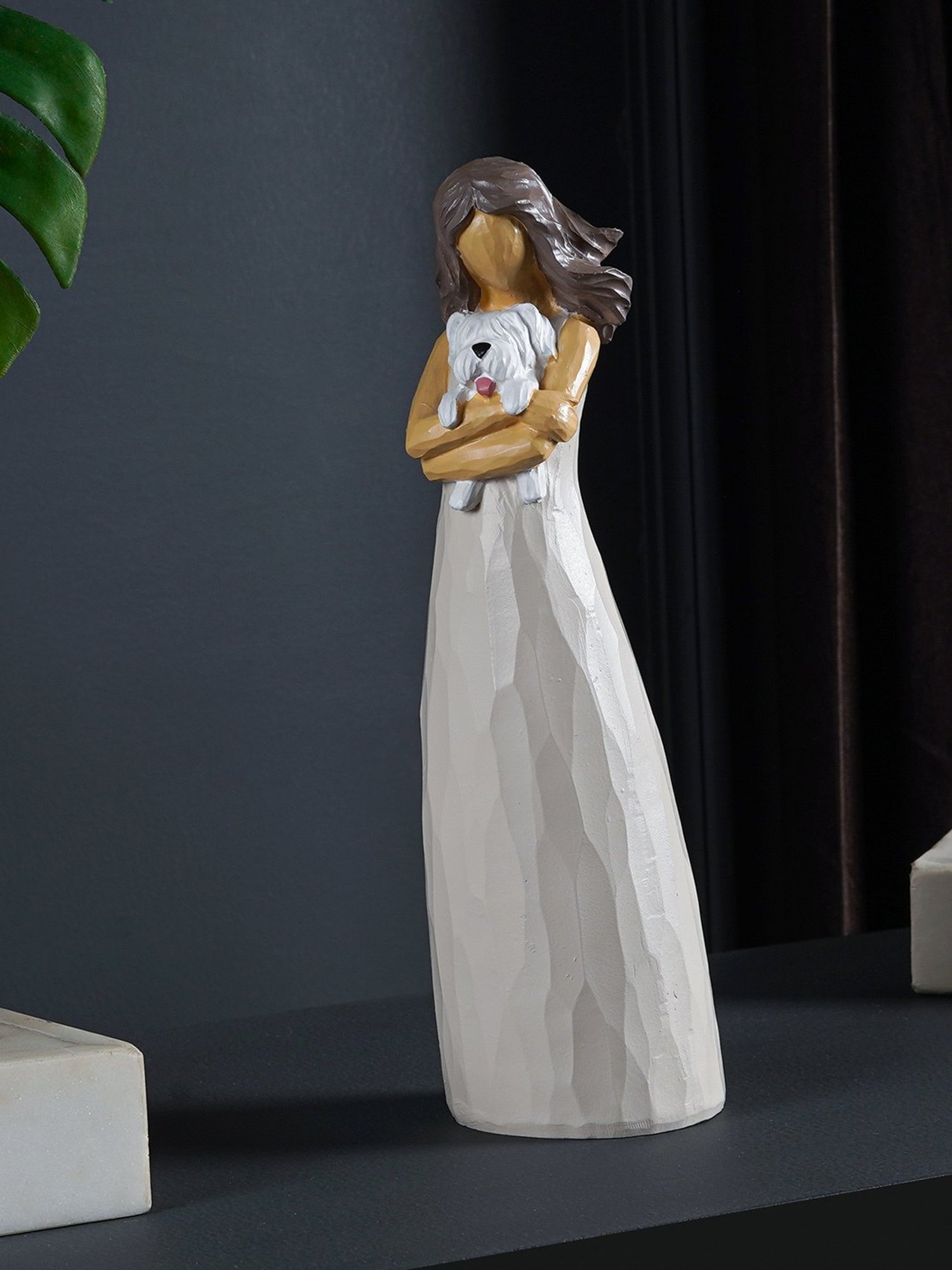 The Artment Decorative Baby Doll with Teddy Girl Polyresin Showpiece