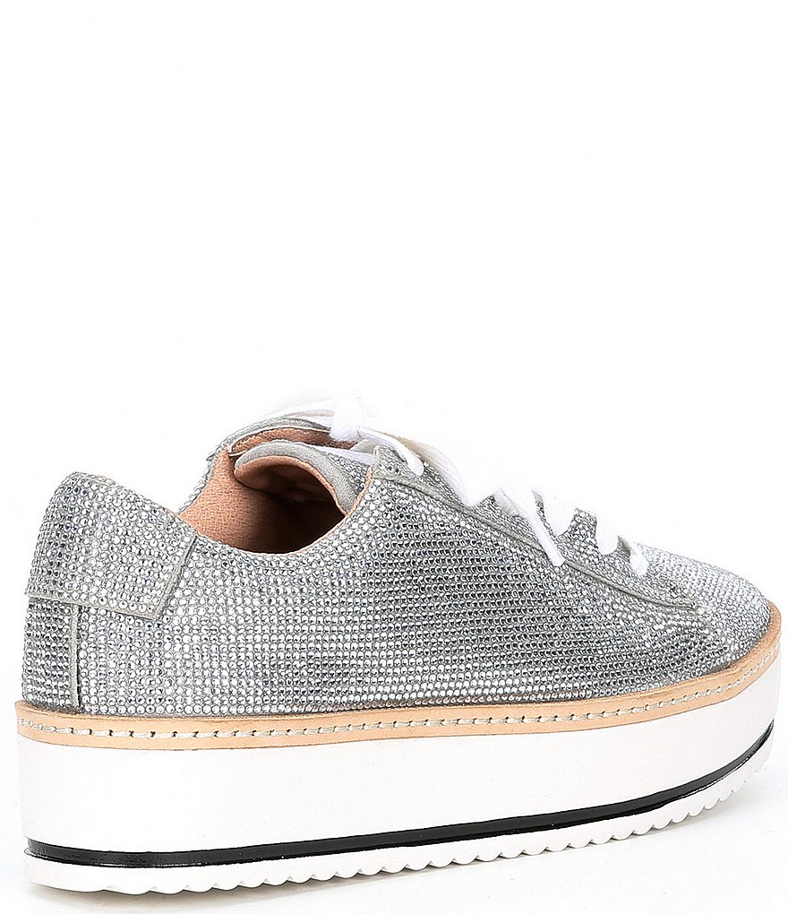 Chelsea & Violet Minie Rhinestone Embellished Lace-Up Platform Sneakers