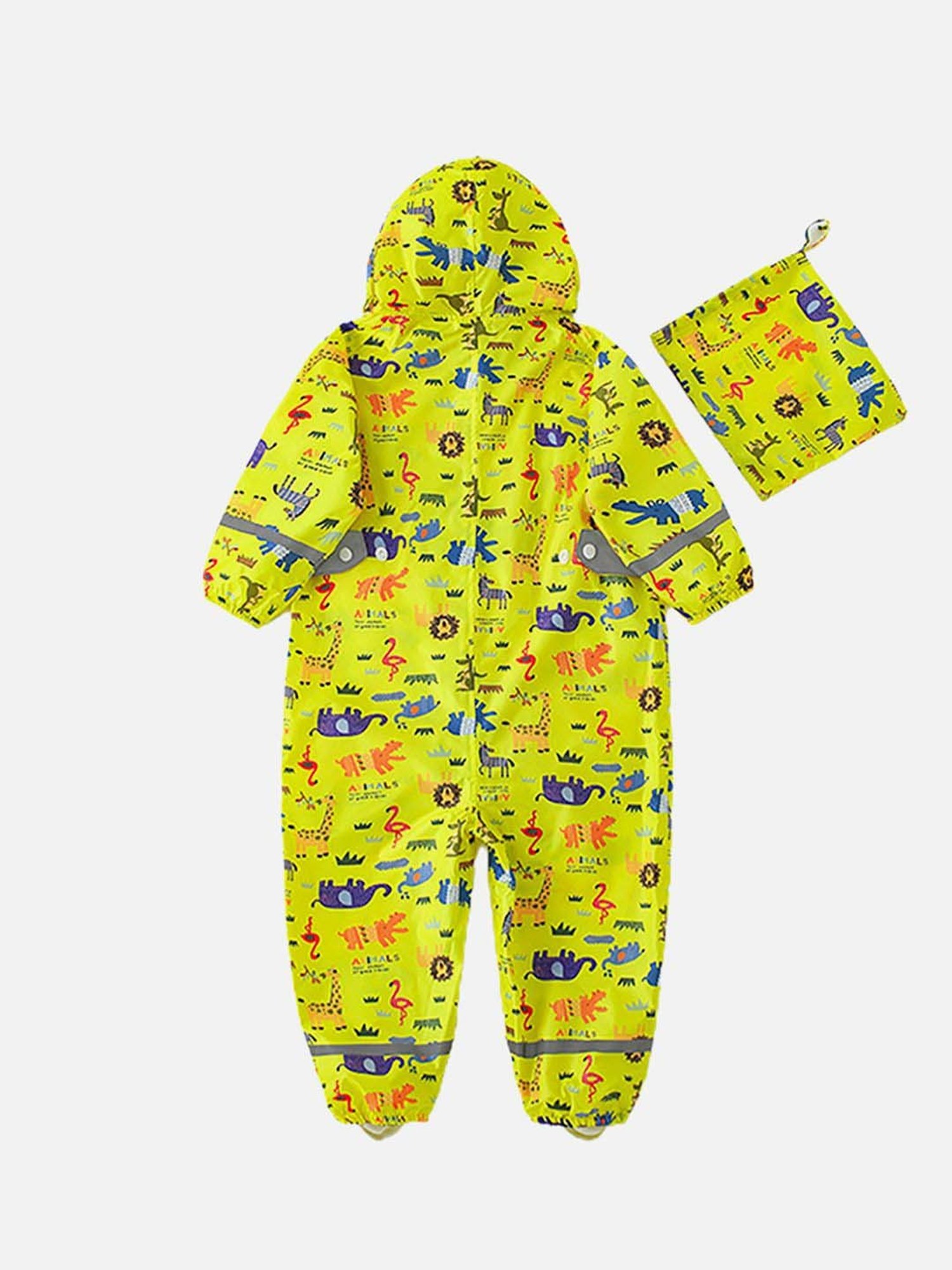 Little Surprise Box Kids Yellow Printed Full Sleeves Raincoat