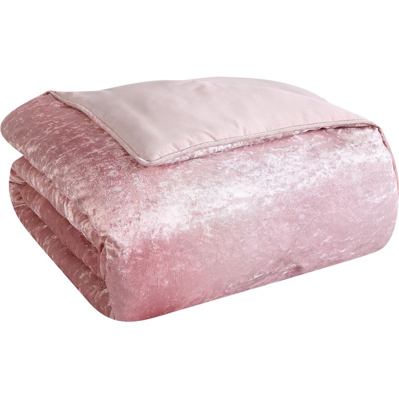 3pc King Bradshaw Velvet Comforter Set Blush - Geneva Home Fashion