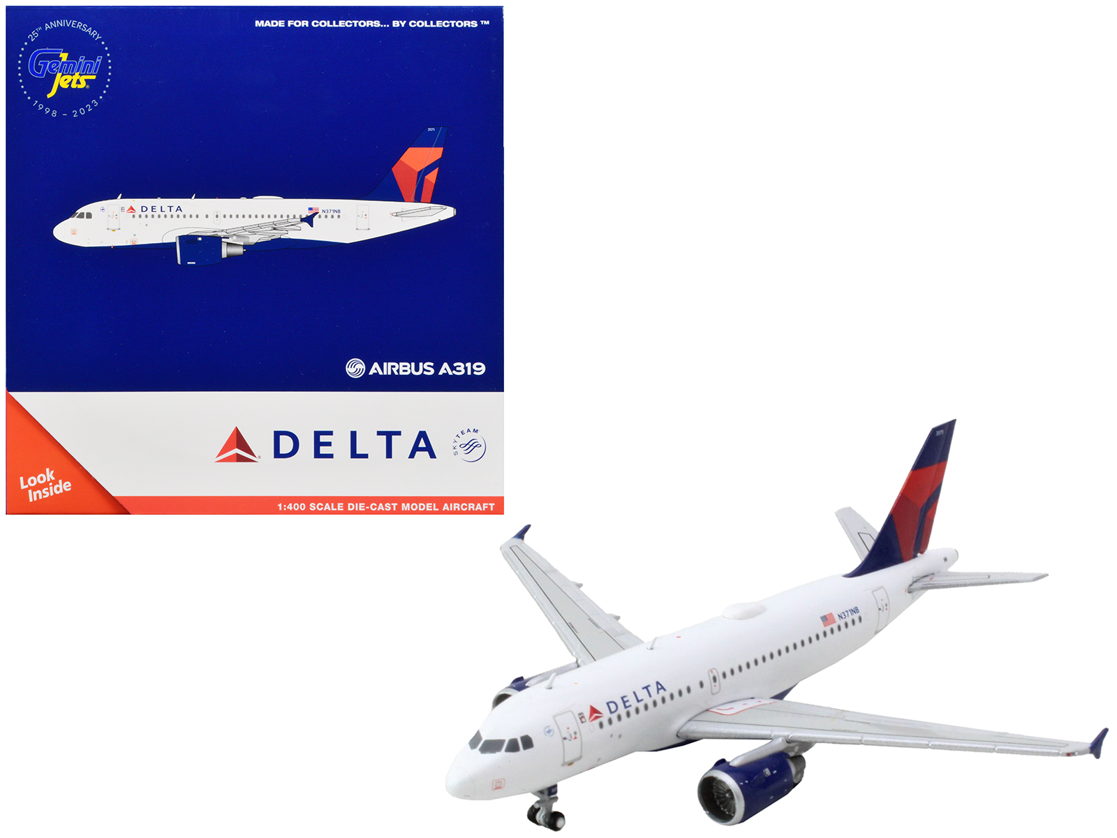 Airbus A330-300 Commercial Aircraft "Delta Air Lines" (N829NW) White with Blue and Red Tail 1/400 Diecast Model Airplane by GeminiJets