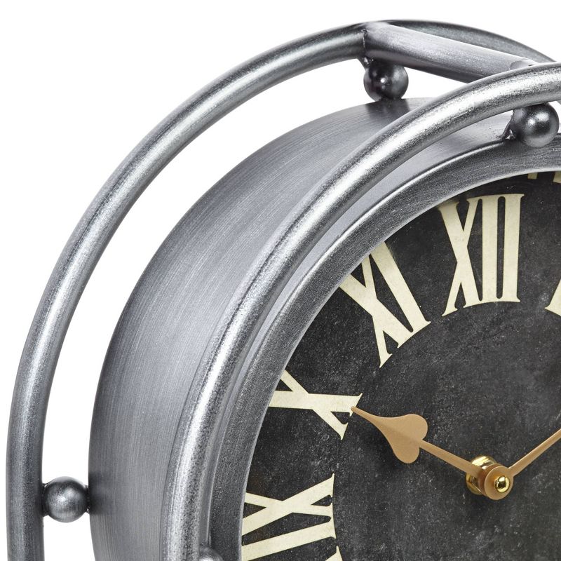 Kensington Hill Ellerby Glossy Silver 20 1/4" High Metal Table Clock