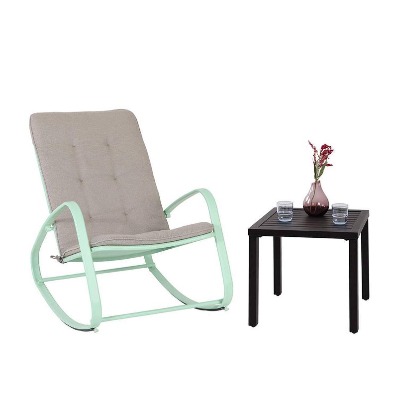 2pc Patio Rocking Chair & Table - Green - Captiva Designs
